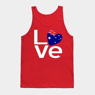 White Red Australian LOVE Tank Top